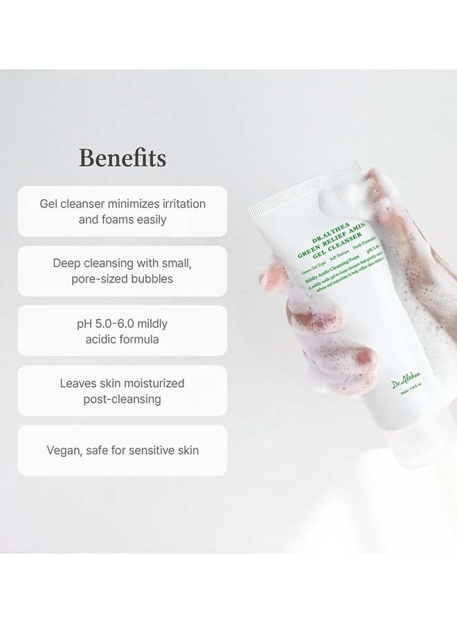 دي آر.ألثيا Dr.Althea Green Relief Amino Gel Cleanser | Lightweight & Hydrating Makeup Remover | Daily Face Wash with Hyaluronic Acid | Korean Vegan Skincare for All Skin Types - Image 3
